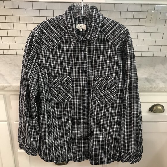 Matchstick Other - Matchstick Shirt Mens 2XL Black White Plaid Western Button Up Long Sleeve Cotton